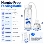 Hands-Free Baby Feeding Bottle with Soft Silicone Nipple | 240ml